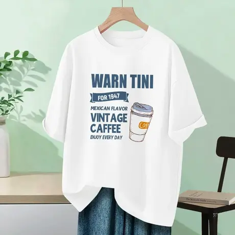 白色短袖女t恤2023年新款夏季女装夏款今年流行上衣纯棉夏装体恤商品大图