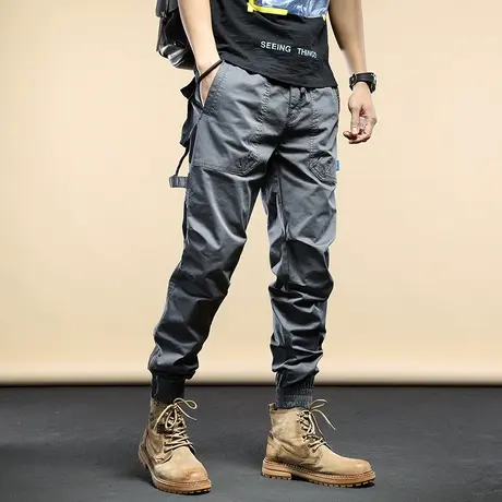 秋冬款工装裤男潮牌束脚男士休闲裤子男哈伦裤韩版潮流百搭长裤男商品大图