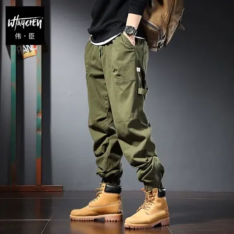 伟臣2023秋冬新品大码工装休闲长裤男胖子加肥加大宽松肥佬束脚裤商品大图