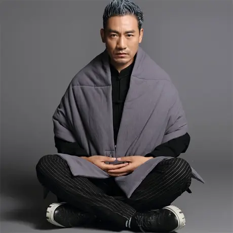 秋冬款棉衣佛系男装改良汉服披肩中国风纯棉禅修坎肩打坐披风外套商品大图