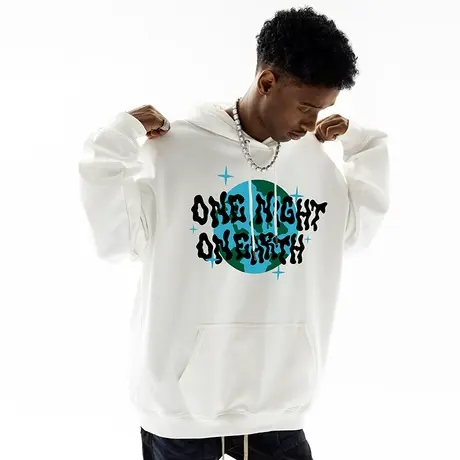 Nuthink美式西海岸大码连帽卫衣潮牌男春秋款加肥加大宽松外套潮图片