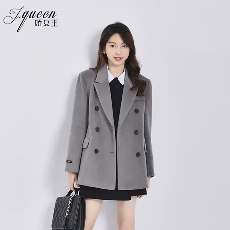 毛呢西装外套女秋冬季新款气质时尚高级感小个子加厚保暖呢子西服商品大图