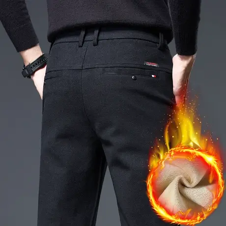 男装加绒保暖休闲长裤子秋冬款男士商务西裤冬季2024新款加厚冬裤商品大图