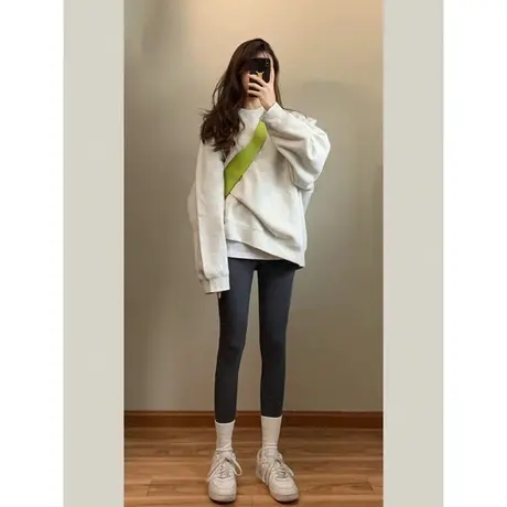长袖卫衣女早春秋冬季宽松百搭显瘦鲨鱼裤搭配的上衣慵懒风潮ins商品大图