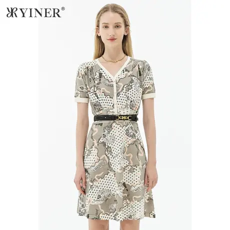 YINER音儿女装夏季时尚优雅A字连衣裙图片