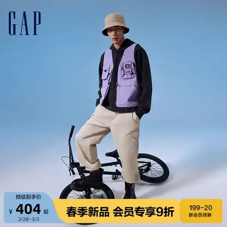 Gap男女装2024春季新款纯棉INDIGO复古水洗连帽卫衣上衣890971图片