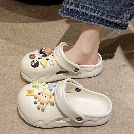 增高洞洞鞋海边沙滩凉鞋2024年新款包头厚底凉拖鞋女夏季外穿可爱商品大图