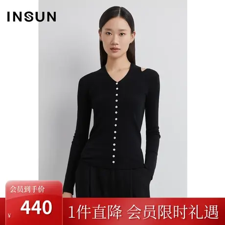 恩裳2022冬季时尚镂空设计纯羊毛亲肤保暖百搭毛织衫商品大图