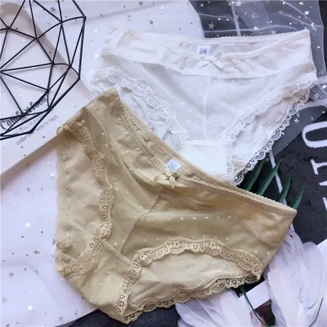 网纱波点包臀可爱性感低腰女内裤商品大图