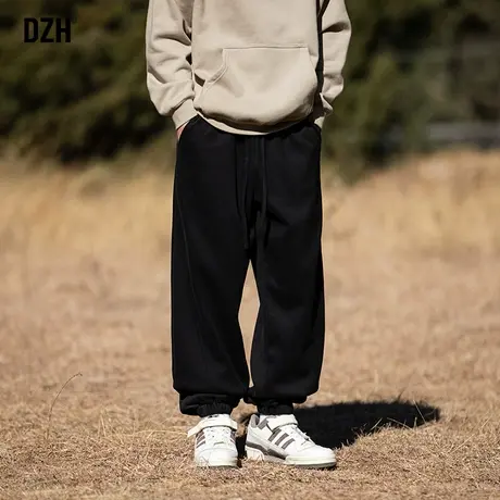男生黑色卫裤男春秋季裤子宽松2024新款束脚运动裤哈伦裤休闲长裤商品大图