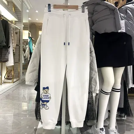 小熊运动裤女2021秋季新款ins潮宽松束脚显瘦休闲百搭卫裤哈伦裤图片