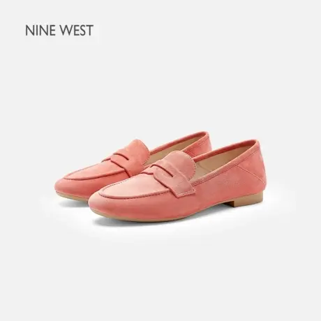 Nine West/玖熙平底乐福鞋女2025年夏季季新款一脚蹬圆头绒面软底商品大图