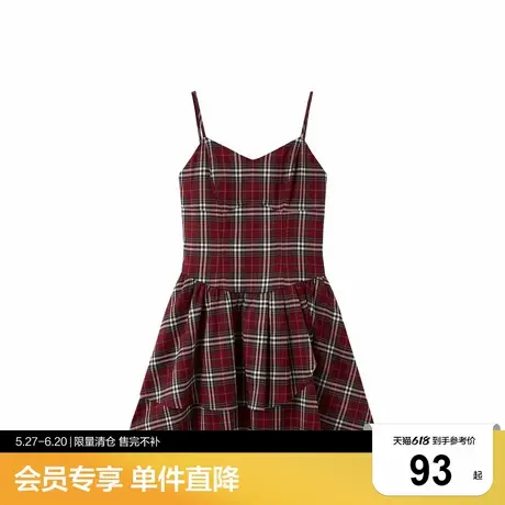 乐町秋季新款无袖甜酷吊带修身连衣裙女C2FAD430商品大图