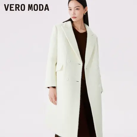 Vero Moda奥莱毛呢外套女早秋新款纯色廓形直身加厚宽松大衣百搭商品大图