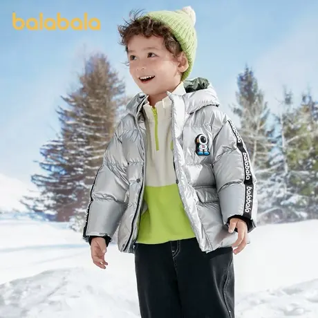 巴拉巴拉儿童羽绒服男童厚款连帽外套2025冬装新款亮面小童装保暖商品大图