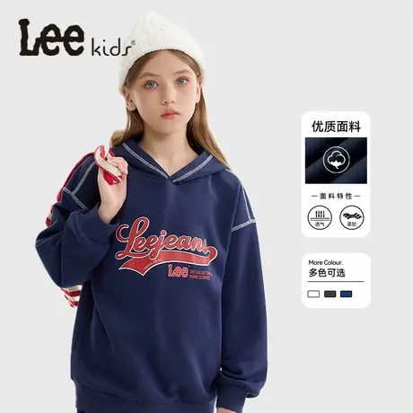 Lee童装儿童长袖卫衣2025新款青少年潮流帅气上衣女童宽松休闲服图片