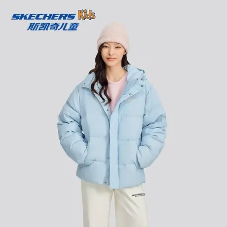 Skechers斯凯奇冬季新款梭织连帽防水羽绒服男女同款保暖舒适外套商品大图