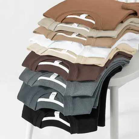 德绒打底衫内搭长袖t恤男装2023新款秋冬保暖圆领双面绒秋衣小衫商品大图