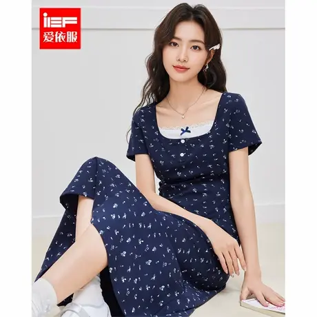 IEF/爱依服连衣裙2025春夏新款茶歇小清新碎花通勤休闲风连衣长裙图片