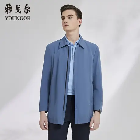 雅戈尔奥莱 男装秋季新品商务休闲翻领单风衣男图片