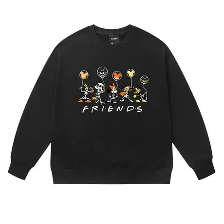 情侣外套卡通米奇印花圆领卫衣男女同款宽松百搭秋冬季加绒加厚商品大图