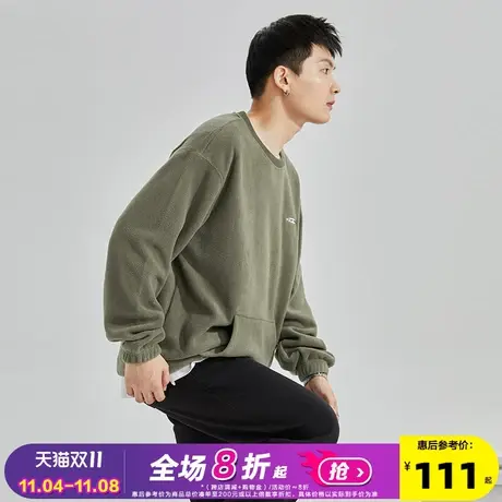 唐狮2022秋冬新款卫衣男加厚纯色摇粒绒圆领秋季上衣ins潮牌卫衣图片