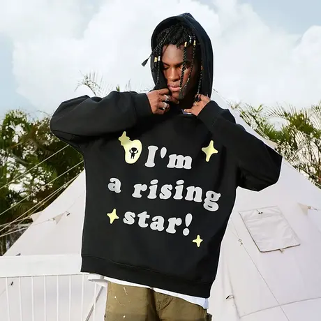 Nuthink重磅380g发泡字母卫衣美式 连帽潮牌男潮宽松冬季外套男款商品大图