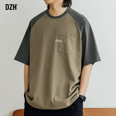 男士美式全棉刺绣t恤男短袖潮牌夏季半袖上衣男装2023新款体恤衫商品大图