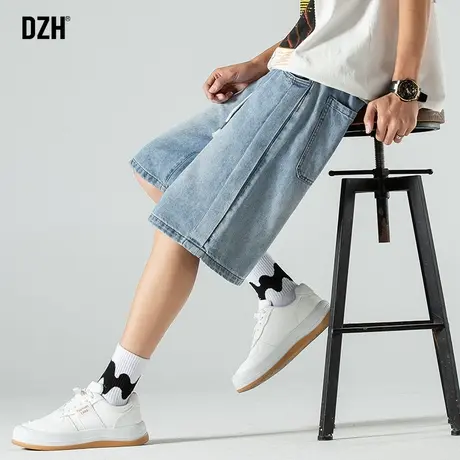 男士牛仔短裤潮牌夏男美式五分裤男款裤子夏季休闲中裤外穿半截裤商品大图