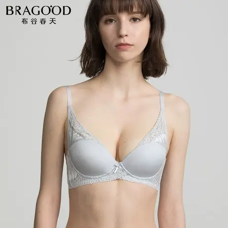BRAGOOD光面无痕春薄款蕾丝衔接肩带少女学生文胸 布谷内衣商品大图