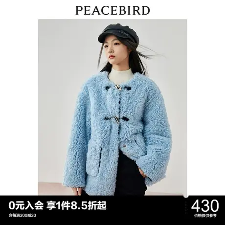 太平鸟仿羊羔毛外套女小香风秋冬新款摇粒绒外套高级感时尚图片