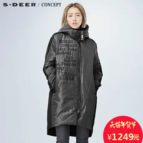sdeer圣迪奥 宽松街头字母绣花羽绒服S16482482图片