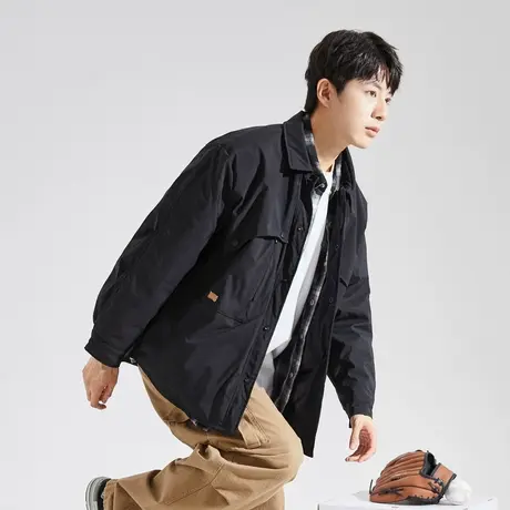 唐狮2023冬季新款翻领轻薄羽绒服男士潮款宽松潮衬衫式外套12.3图片