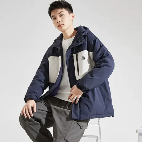 唐狮2023秋冬季新款拼接工装棉衣男士撞色宽松加厚外套上衣12.07图片