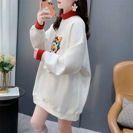 龙年大吉加绒加厚假两件卫衣女2023年新款秋冬宽松爆款设计感外套商品大图