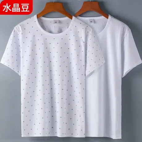 女士纯棉汗衫中老年内衣全棉宽松圆领短袖透气加大码老人背心夏季图片