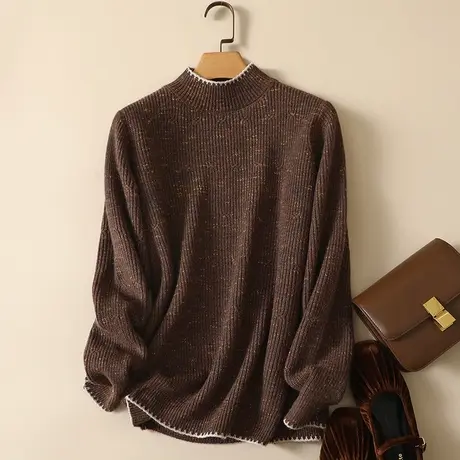 半高领毛衣宽松套头打底衫女春装2023年新款内搭爆款洋气针织衫女图片