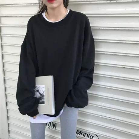 美式复古港风chic卫衣女宽松韩版ins设计感小众上衣春秋薄款外套商品大图