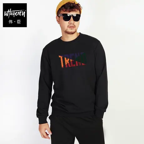 伟臣大码男装加肥加大男卫衣胖子春秋男士秋季运动美式青少年纯棉商品大图