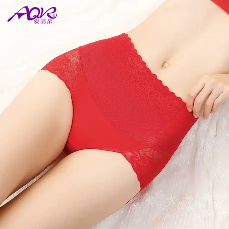 本命年内裤女纯棉抗菌裆大红色内裤高腰收腹性感蕾丝秋冬三角短裤商品大图