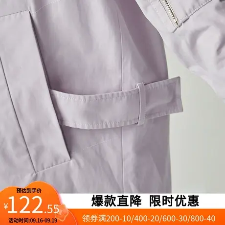 艾格2023春季女装个性潮流休闲直筒中长款连帽风衣W191图片