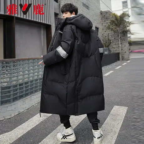 雅鹿羽绒服男冬中长款2021年新款超长款过膝加厚工装派克服外套NR图片