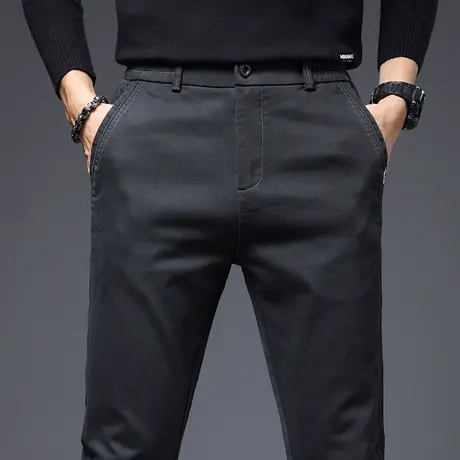 2023年新款男士黑色正装商务西裤秋冬款修身直筒休闲裤子秋季男装商品大图