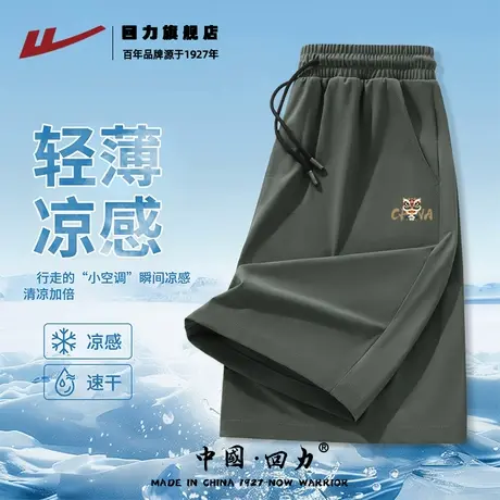回力空调短裤男居家夏季冰丝凉感速干裤可外穿男士潮流百搭中裤K商品大图