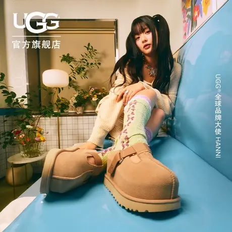 UGG春季新款女士休闲舒适炫金系列厚底玛丽珍鞋明星同款 1167550图片