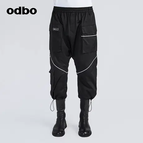 odbo/欧迪比欧专柜同款设计师品牌男士吊裆裤长裤商品大图