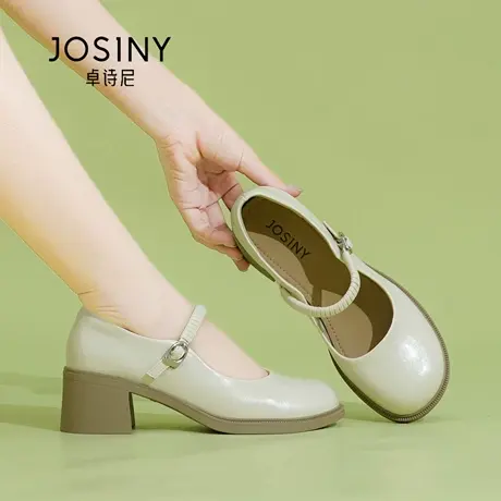 Josiny/卓诗尼秋季2025新款玛丽珍鞋女鞋小皮鞋圆头搭扣单鞋女浅图片
