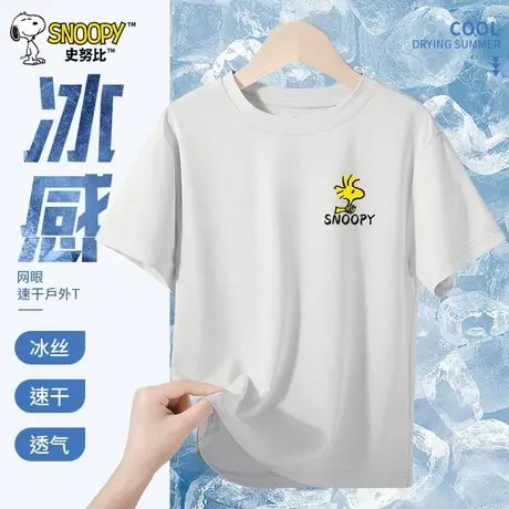 史努比童装男童短袖t恤儿童夏季速干运动衣服男大童冰丝夏装上衣图片