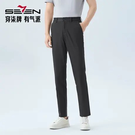 【调节腰头】柒牌男士休闲裤2026新款梭织长裤柔软舒适修身裤子图片