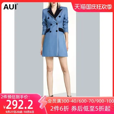 设计感小众英伦风气质收腰西装女秋冬2023新款双排扣职业西服外套图片